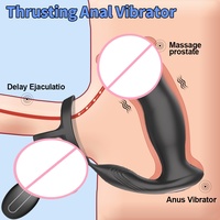 Vibrateur anal pour hommes avec télécommande sans fil à 10 fréquences de vibration + bouton, 100% étanche, jouets sexuels pour hommes