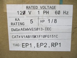 คอนแทคเตอร์ PLC รุ่น V1AB15K1F10FG151C AEWWVIS013-IEC 120V - Product Image 4