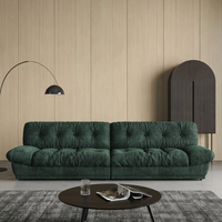 Canapé modulaire Cloud avec tissu en daim et plumes de duvet, structure en bois de pin, luxe moderne pour appartement et villa