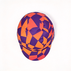 Geometric Print 100% Polyester Canvas Cycling Cap Purple Orange Quick Dry Outdoor Travel Sport Cap Breathable Streetwear Unisex - Product Image 4