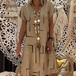 Robe à col en V imprimée <span class=keywords><strong>Vova</strong></span> <span class=keywords><strong>grande</strong></span> <span class=keywords><strong>taille</strong></span> pour femmes, vente chaude - Product Image 2