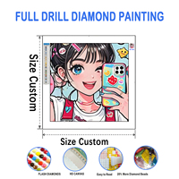 Peinture Diamant 3D Personnalisée : Kit d'Art Mural 5D avec Motifs de Fleurs et Dessins Animés Abstraits