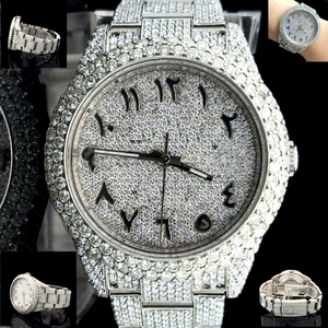 นาฬิกาข้อมือผู้ชายสไตล์ฮิปฮอป Mossinate สแตนเลสสตีล VVS มอยส์ซาไนต์ หน้าปัดกระจกเพชรกลไก พร้อมเครื่องทดสอบเพชร - Product Image 1