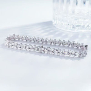 Pulsera de Diamantes Cultivados en Laboratorio de Oro Blanco de 18K con Diseño Irregular y Efecto Iced Out, de Moda, para Mujer, Joyería Fina de Diseñador, Venta al por Mayor - Product Image 2