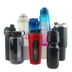 Werks-Anpassung faltbar Fitness 3 in 1 Edelstahl Wasserflasche Gallone Mischglas smart Sport Fitness-Schauder Wasserflasche