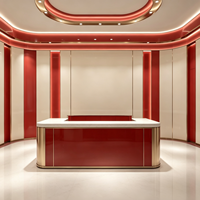 Boutique de bijoux en or rouge et or de luxe, design d'intérieur clé en main