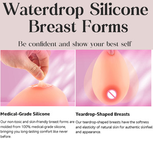 Prothèses mammaires en silicone réalistes pour femmes, <span class=keywords><strong>seins</strong></span> artificiels avec coussinets de soutien-gorge améliorants, ajustement confortable post-opératoire - Product Image 4