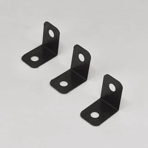 Support d'angle noir en forme de L, trou de 20 mm, acier au carbone, accessoire de fixation durable pour mobilier industriel - Product Image 1
