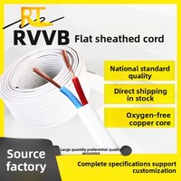 Nationaler Standard Weißer doppel adriger Flach kabel ummantelter Draht 2-adrig 0,75 1,5 4 6 Netz kabel Industrielle Verwendung Kupfer-PVC