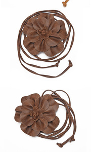 Boho Style Big Flower Waist Rope Tie Belt pour les femmes Dress - Product Image 3