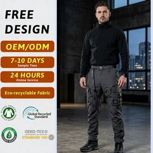 <span class=keywords><strong>Pantaloni</strong></span> Cargo Tattici da Uomo Durevoli, Gamba Dritta, Polsini Regolabili in Velcro, Impermeabili, Asciugatura Rapida, Funzionali, Techwear - Product Image 1