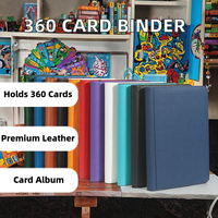 Tarjetero de Cuero PU Premium con 360 Ranuras para Tarjetas, 9 Bolsillos, Cierre de Cremallera, Bloqueo RFID, Álbum Personalizado para Tarjetas de Visita