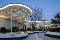 Auvent artistique en acier inoxydable personnalisé pour l'architecture urbaine et la décoration de la place de la ville