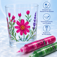 Ensemble de stylos à perles en verre 3D Xin Bowen, 10 couleurs, 20 ml, marqueurs permanents pour peinture sur verre, pour artistes, fournitures d'art DIY