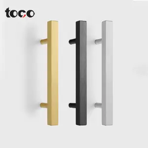 Toco มือจับตู้ร่องภายในสกรูแชมเปญมือจับเฟอร์นิเจอร์โครเมี่ยมมือจับประตูตู้เสื้อผ้า
