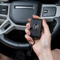 Étui pour clé de voiture en cuir noir, coque de clé intelligente, coque de protection en aluminium pour Range Rover/Sport Defender Discovery 4/5 à partir de 2018