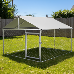 Nichoir pour chien imperméable en argent, 6,6' x 6,6' x 4,9', pour chiens de petite à moyenne taille, pour l'extérieur - Product Image 2