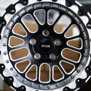 Jantes en aluminium forgé HTOR 18x10 19x11 5x112 pour course sur circuit, avec système Beadlock, finition noire usinée, pour <span class=keywords><strong>Audi</strong></span> RS3 RS4 RS5 S4 S5 TTRS - Product Image 6