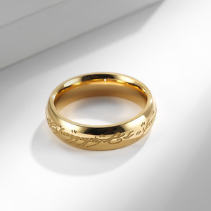 Anillo Mágico de El Señor de los Anillos que Brilla en la Oscuridad, Anillo de Acero Dorado, Joyería de Moda Unisex, Regalo - Product Image 5