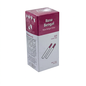 Tiras de diagnóstico para la vista Rose Touch (Rose Bengal Strips) Paquete de 100 tiras para un solo uso. - Product Image 1