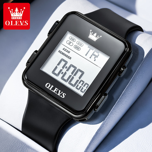 OLEVS 1105 all'ingrosso della fabbrica Multi-funzionale cronografo quadrato orologio di moda giovanile sport uomo studente orologio digitale - Product Image 2