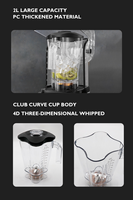 Blender commercial en acier inoxydable 8003A, mixeur pour smoothies, broyeur de glace, batteur à œufs, usage intensif, 1800W, capacité de 2L, usage domestique