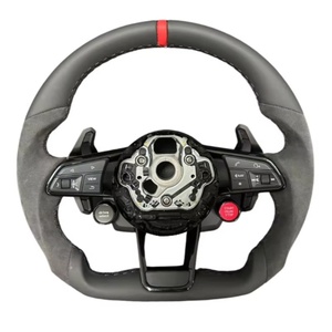 Avec bouton de démarrage S-<span class=keywords><strong>Line</strong></span> Volant en cuir pour Audi R8 TTRS <span class=keywords><strong>rs</strong></span> C6 C7 S7 S4 A4 R8 RS3 SQ5 S5 B9 A6 C8 A3 A5 A6 A7 <span class=keywords><strong>Q3</strong></span> Q5 - Product Image 1