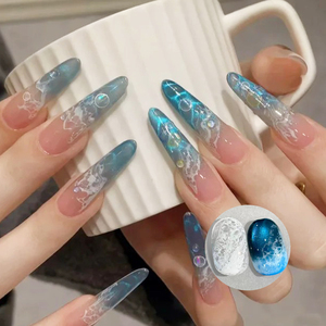 BORN PRETTY Pintura líquida de acuarela blanca de secado al aire para decoración de <span class=keywords><strong>uñas</strong></span>, gel efecto blooming para efecto de espuma de olas oceánicas, pincel delineador fino - Product Image 4