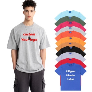 T-shirts unis avec logo personnalisé de haute qualité T-shirt surdimensionné 100% coton T-shirts à manches courtes pour hommes T-shirts grande taille - Product Image 1