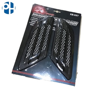 2x <span class=keywords><strong>Auto</strong></span> Laterale <span class=keywords><strong>In</strong></span> Fibra di <span class=keywords><strong>Carbonio</strong></span> Air Vent Copertura Foro di Aspirazione Condotto di Flusso Grill Autoadesivo Della Decorazione - Product Image 3