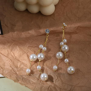 2025 nouveau haute qualité nouvelle mode à la mode tempérament élégant or Long gland perle perles boucles d'oreilles pour les femmes dames fête - Product Image 4