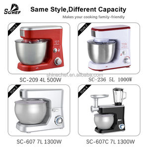 เครื่องผสมอาหารพรีเมียม โถผสมสแตนเลส หัวตีแป้ง ดีไซน์หัวเอียง ความจุ 3L-16L สำหรับใช้ในบ้าน ดีไซน์แบบดั้งเดิม - Product Image 2
