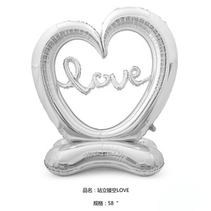 Palloncini in alluminio amore vuoti in piedi decorati per proposte di matrimonio palloncini per la festa della mamma di san valentino - Product Image 2