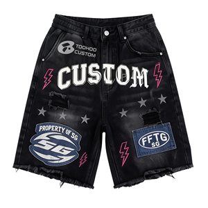 Ensembles courts T-shirt et short, survêtement personnalisé, streetwear, gym, fitness, pour hommes, effet délavé soleil, délavé à l'acide, été - Product Image 3