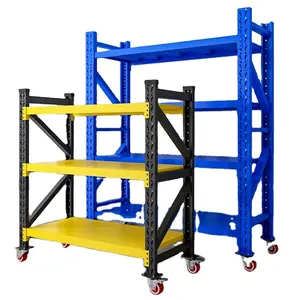 Con ruedas estantes de almacenamiento estantes multicapa carrito rueda universal estantes de hierro móviles taller almacén estantes de exhibición