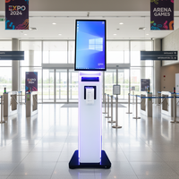 Kiosque de Vente de Billets de Cinéma Tactile en Promotion avec Écran Capacitif 10 Points, SDK Intégré, Accepteur de Billets, et Reconnaissance Faciale sur Pied