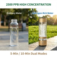 Distributeur d'eau électrique rechargeable en acier inoxydable, ioniseur pur à haute concentration (2001-5000 ppb) pour la maison et la voiture
