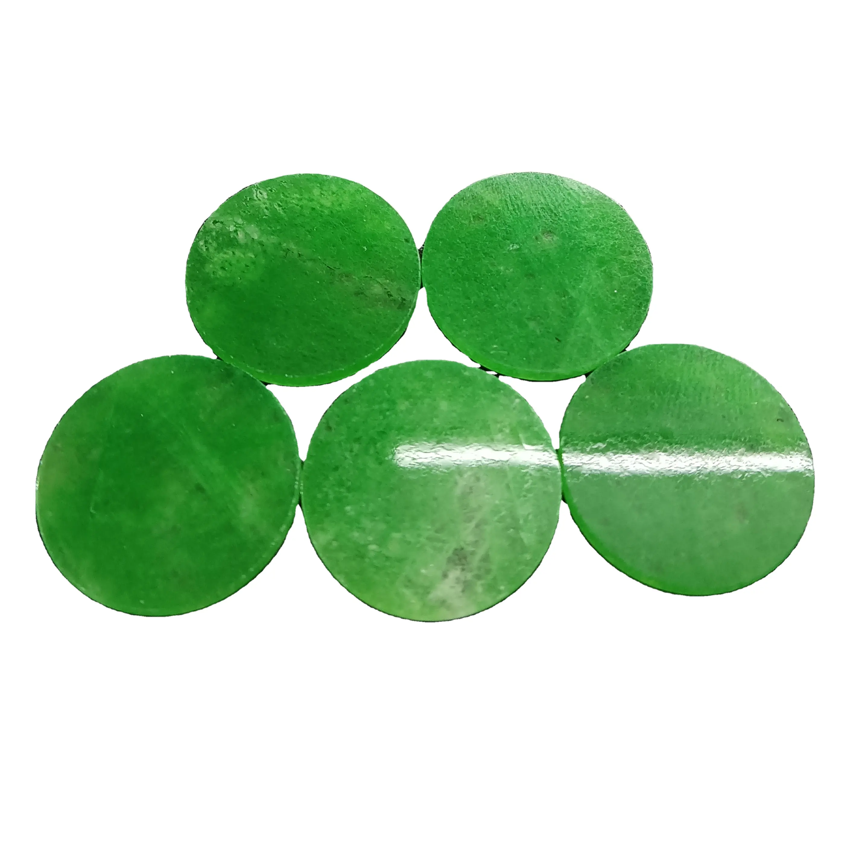 YZ harga pabrik perhiasan giok hijau bentuk bulat cabochon warna alami giok Melayu untuk pembuatan perhiasan