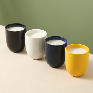 Hot Sale LINGKA Aromatherapy Ceramic Classic Style <b>Empty</b> Wide Matte Frosted Round Candle <b>Jars</b> 250ml Business Gifts - Product Image 5