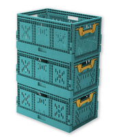 Caisse pliable en plastique empilable pour le transport, bacs de stockage de fruits 61L, bac de rangement 600X400X300mm, modèle TSS-SFD-600*400*300