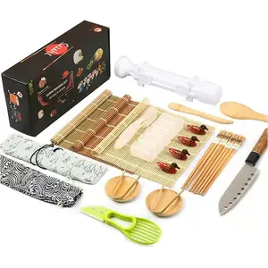Set Pembuat Sushi dengan Bazooka, Set Pembuat Sushi Bambu Speedy, Alat Cetakan Nasi Gulung untuk Pemula Bazooka