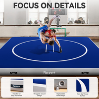 Tapis de lutte gonflable 16ft/13ft/10ft, tapis de Jiu Jitsu pliables, tapis de lutte pour la maison, tapis en PVC imperméable pour BJJ MMA Grappling