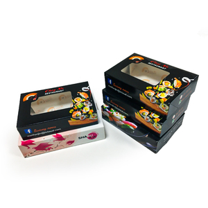 Biodegradable Takeaway Fast Food Paper Box Sushi Tray Box Disposable Japanese