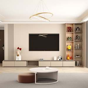 Modern Middle Ancient Style <b>Wall</b> <b>Mounted</b> <b>TV</b> Cabinet <b>for</b> Living Room and Hotel Use LED Compatible Wood Material Fits 65"+ <b>TVs</b> - Product Image 4