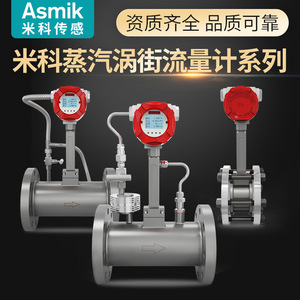 Débitmètre vortex Asmik LUGB en acier inoxydable à montage sur bride pour gaz, liquide, vapeur, air 24VDC haute précision - Product Image 3