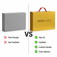 Boîte cadeau pliable écologique FSC avec couvercle magnétique, logo personnalisé, emballage plat pliable pour vêtements, OEM ODM