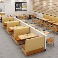 Muebles Comerciales Modernos de Madera Resistente, Juego de Mesa y Sillas para Restaurante, Sofá para Restaurante Comercial
