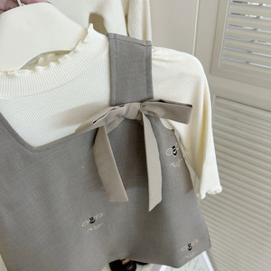 Conjunto de Ropa de Lujo para Bebés Niñas de 80-130 cm, Vestido de Manga Larga, Leggings sin Mangas, Boutique, 3 Piezas, Invierno - Product Image 6