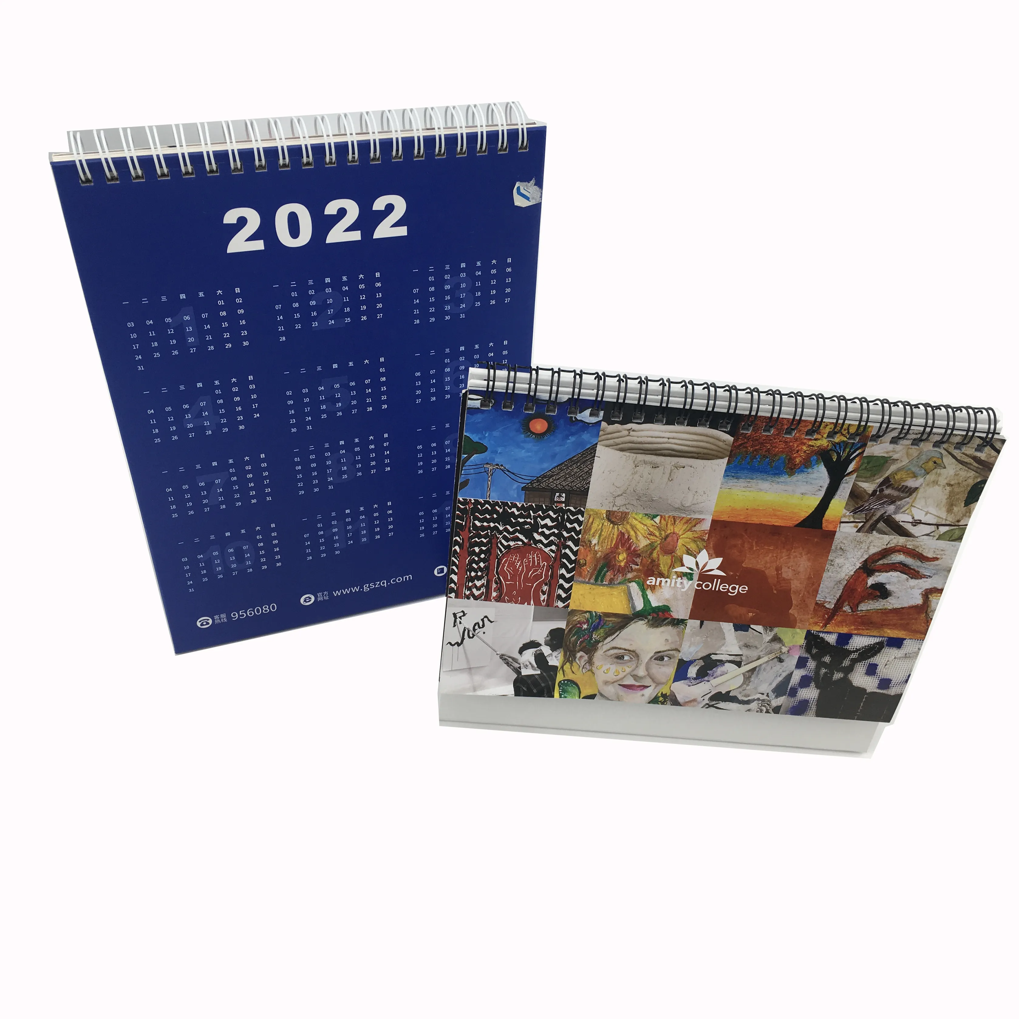 Promotionele Gepersonaliseerde Custom Bureau Kalender Papier Spiraal Muur Kalender Oem