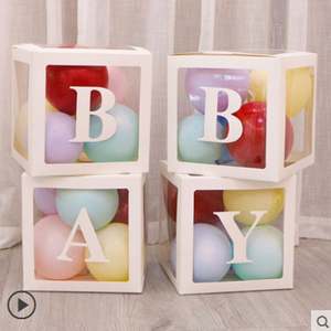 DIY Reusable 4pcs Transparent <b>Balloon</b> Box With Letters <b>Baby</b> Shower <b>Boxes</b> Party Decorations for Boys Girls Party Backdrop - Product Image 4